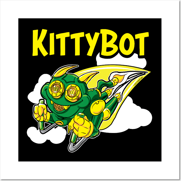 Kitty Bot Wall Art by eShirtLabs